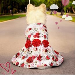 Dog Apparel Wedding Dress Summer Pet Cat Puppy Small Clothes Yorkie Pomeranian Maltese Poodle Bichon Schnauzer Clothing