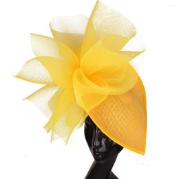 Berets Women Ladies Fashion Fascinator Mesh Flower Hat Hairpin Bride Elegant Headwear Net Floral Hair Accessories Headband Fedora