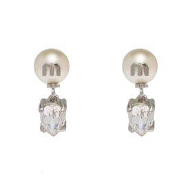 Muimu Earring Designer Women Top Quality With Box Charm New Pearl Water Drops Zircon Earrings Versatile Simple Advanced Small Fresh Style Earrings Pearl Earrings