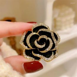 Brooches Shining U Camellia Brooch For Women Fashion Accessory Suit Christmas Gift