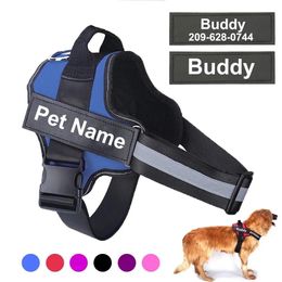 Cushion Dog Harness Reflective Breathable Adjustable Pet Harness for Dog Vest Id Custom Patch Outdoor Walking Dog Supplies