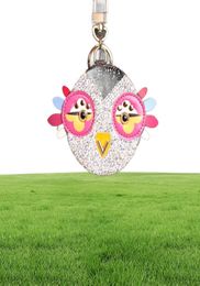 Cute Owl Chicken Crystal Cartoon Anime Coin Purse Keychain Pendant Pu Leather Wallet Key Chain For Women Bag Charm5503391