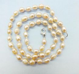 Choker The Last 19 Shares Pearl Necklace. 5-6MM Pink/purple/gray Freshwater Baroque Free Delivery 18 Inches