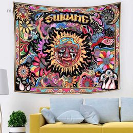 Tapestries Psychedelic Tarot Trippy Sublime Sun Tapestry Wall Hanging Hippie Tapestries Mushroom Tapestry Aesthetic Room Home Decor