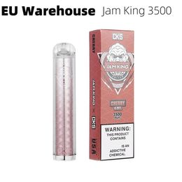 Jam King vapers Disposable Vape Pen puff 3500 6ml Juice 12 Flavours vape E Cigarette Nic 2% 3% 5% Vapers Crystal Mesh Coil 1.1 Ohm 650mAh Battery Rechargeable