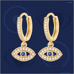 Dangle & Chandelier Dangle Earrings Fashion Gold Color Evil Blue Eye Top Quality Lucky Hoop For Women Turkish Jewelry 2023 Drop Deliv Dh6L8