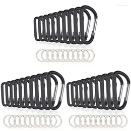 Keychains 30PCS 3Inch/8CM Carabiner Clips D-Ring Caribeaner With Keyring For Home RV Camping Fishing Hiking Travelling