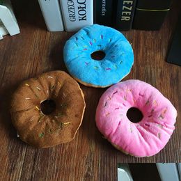 Dog Toys Chews Doughnut P Squeaky Toy 3 Designs Optional Drop Delivery Home Garden Pet Supplies Dhyiw