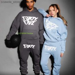 Men's Tracksuits Sportswear Men Women Hoodie Sweatpants Autumn and Winter New Ins Printing Cotton Leisure Two-piece Multi Colour Loose Couple Suit Q240123