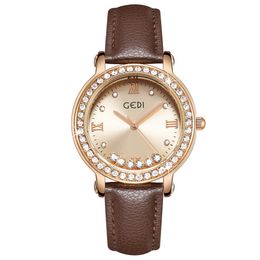 Womens simple rolling rhinestone light luxury fashion high sense belt waterproof quartz watch montre de luxe gifts A4