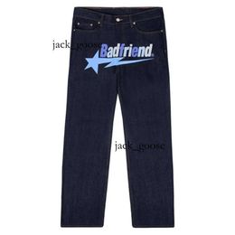 Purple Jeans Bad Friend Jeans Badfriend Jeans Baggy Mens Jeans Print Streetwear Hip Hop Pants Y2K Jeans Clothes Straight Loose Goth Denim Trousers Pantalones 741