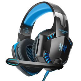 Headsets G2000 Gaming Headset Experience Immersive Audio With Noise Cancelling Mic LED Lights Soft Memory Earmuffs J240123