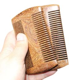 Natural Sandalwood Pocket Beard & Hair Combs for Men - Handmade Natural Wood Comb with Dense and Sparse Tooth 11 LL