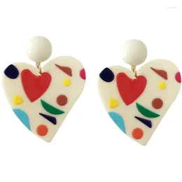 Dangle Earrings 10 Pair /lot Fashion Jewellery Accessory Acrylic Big Heart For Women