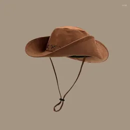 Berets Personalised Cowboy Hat For Women Summer Travel Vintage Large Brimmed Visor Outdoor Beach Men Sunscreen Fisherman