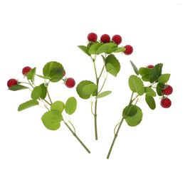 Decorative Flowers Wreaths 3Pcs Artificial Waxberry Bunches Stems Fake Plant Decors Drop Delivery Home Garden Festive Party Supplies Dh2Yp