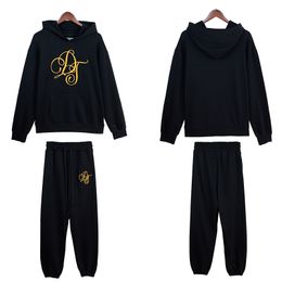 23fw Autumn Winter USA Embroidery Hoodie Skateboard Hoody Terry Hooded Pullover Sweatshirt Pants Set 0123