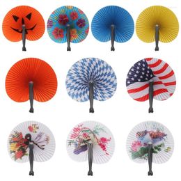 Decorative Figurines Hand Held Foldable Paper Fan For Children Themed Party Decoration Portable