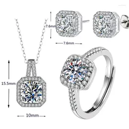 Necklace Earrings Set Exquisite Rings Jewelry Suitcase For Men Women Formal Bridal Wedding Rose