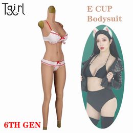 Costume Accessoriesn Silicone Bodysuit One-piece Cosplay Set with Fake Vagina No Oil for Sissy Transgender Shemale Breast Form