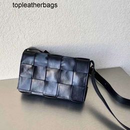 Botteg Venetas Bags Legal 8A Copy Deisgner online shop B word plaid woven bag women's oil wax small square star same leather shoulder messenger male fashion