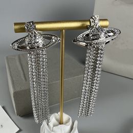 Designer -Hengst Ohrringe Viviane Frauen Mode Schmuck Gold Ohren Metall Perle Ohrring Cjeweler Westwood Woman2024