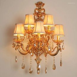 Wall Lamp Modern LED Crystal Light Indoor Sconce For Living Room Gold Vintage Bathroom Fixture