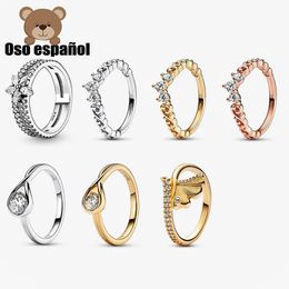 Rings 11 High Quality 925 Sterling Silver Jewellery Regal Swirl Tiara Ring Gold Silver Rose Gold Multicolor Optional Women Jewellery Gifts