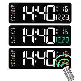 Wall Clocks Nordic Style Large Screen Display LED Clock Remote Control Electronic Digital For Living Room Bedroom Decor