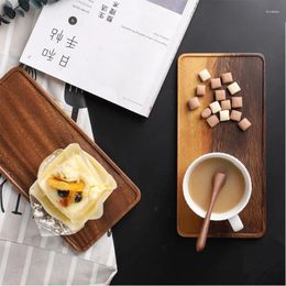 Tea Trays Walnut Board Wooden Tray Serving Plate Teaware Kitchen Dining Bar Home Coffee Garden Cafe Fruit Household