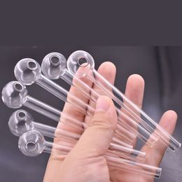 Wholesale Hot Selling Clear Glass Oil Burner Pipe Oil Nail Pipes 4inch Pyrex Concentrate Thick Transparent Great Smoking Tubes for Smokers Gifts Tools