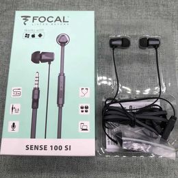 Headsets FOCAL HIFI In Ear Earphone Wired Control With Microphone Deep Bass Music Metal Earbuds Sport Gaming Headset Noise Cancelling J240123