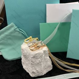 Elegant T Series Designer Necklace, Women's Horseshoe Charm, Diamond & Bamboo Variants, Butterfly/Ladybug Pendants, Includes Gift Box