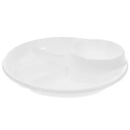 Dinnerware Sets Diet Compartment Plate Practical Breakfast Tableware Grid Household Exquisite Plastic Dining Plates White Baby