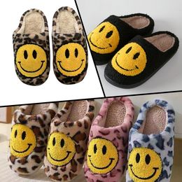 New style Fashion Women Smile Winter Slippers Soft Plush Faux Fur Shoes Ladies Fluffy Furry Flat Home Indoor Couple Cotton smiley eur37-46
