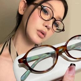 Sunglasses Vintage Oval Frame Glasses Women Retro Y2K Eyewear Brand Shades Computer Reading Eyeglasses Anti-blue Light Decoration