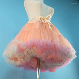 Women's Sleepwear Elastic Waist Petticoat Women Lolita Cosplay A-Line Puffy Tutu Skirt Layered Ballet Pettiskirts Big Bowknot Underskirt
