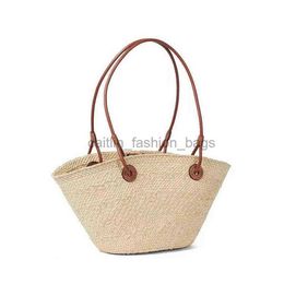 Designer Brand Straw Basket Bags Large Rattan Women Shoulder Bags Big Handle Handmade Handbags Summer Beach Bag Bali Tote Purses233H