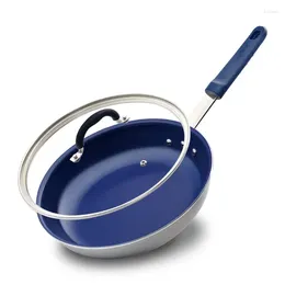 Pans NutriChef 10" Ceramic Medium Skillet Nonstick Frying Pan With Lid