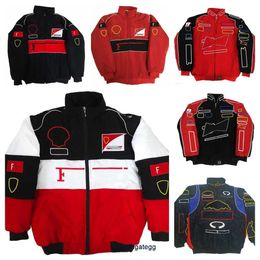 Men's New Jacket Formula One F1 Women's Jacket Coat Clothing Racing Autumn and Winter Full Embroidery Cotton Spot Sales Dftv
