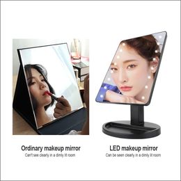 Mirrors Usb Charging Led Lights Makeup Mirror Lady S Beauty Vanity Mirrors Hot Sale Portable Make Up Spiegel for Girls Christmas Gift