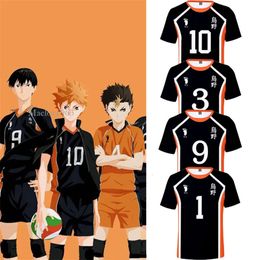 Haikyuu Anime T-shirt Pallavolo Mens Cosplay T-shirt Uniforme della squadra Abbigliamento da allenamento Haruku Top Uomo Donna T-shirt Casual Manica corta Tee