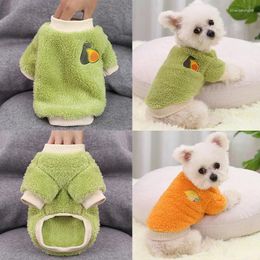 Dog Apparel Cute Fruit Embroidery Dogs Clothes Winter Soft Warm Fleece Sweater Pullover Puppy Fashion Solid Outfit Hoodies Pet Accessories