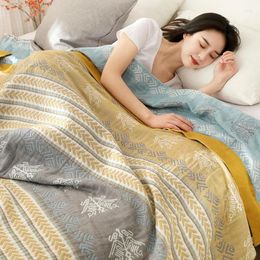 Blankets Cotton Five Layers Of Gauze Summer Blanket Soft Skin Friendly Breathable Towel Absorb Sweat Cooling Quilt