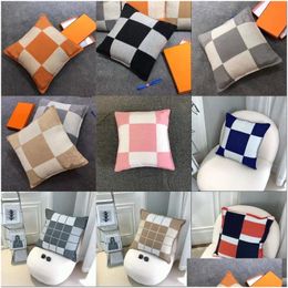 Cushion/Decorative Pillow Letter Designer Pillow Bedding Home Room Decor Pillowcase Couch Chair Sofa Orange Car Thick Cashmere Cushion Dhmmc