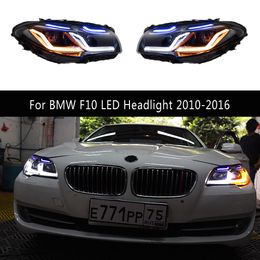 Car Accessories DRL Daytime Running Light Streamer Turn Signal For BMW F10 520i 525i 530i 535i LED Headlight Assembly 10-16 Auto Parts