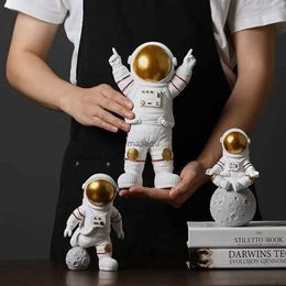 Action Toy Figures Astronaut Figurines Christmas Resin Spaceman Moon Sculpture Decorative Cosmonaut Statues Miniatures Gift for Kids Toy Home Decor