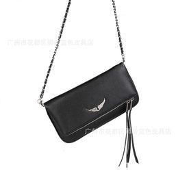 Zadig Voltaire wing bag hot diamond French Leather Messenger Bag Handbag chain fashion shoulder bag