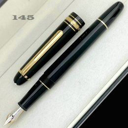 High Quality Pen MT Black Resin Gold Silver fashion 163/145 Roller Ball Signature Fountain Pen Office Supplies