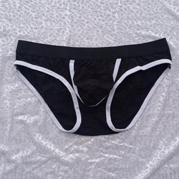 Underpants Men's Sexy Thin Low Waist U Convex Pouch G-Strings Briefs Thongs Underwear Soft Panties Breathable Bikini Slip Homme